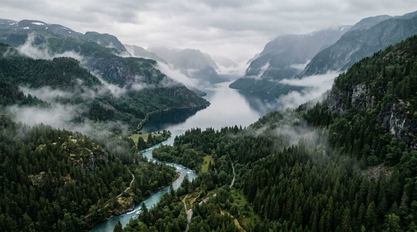 Misty fjord mountains