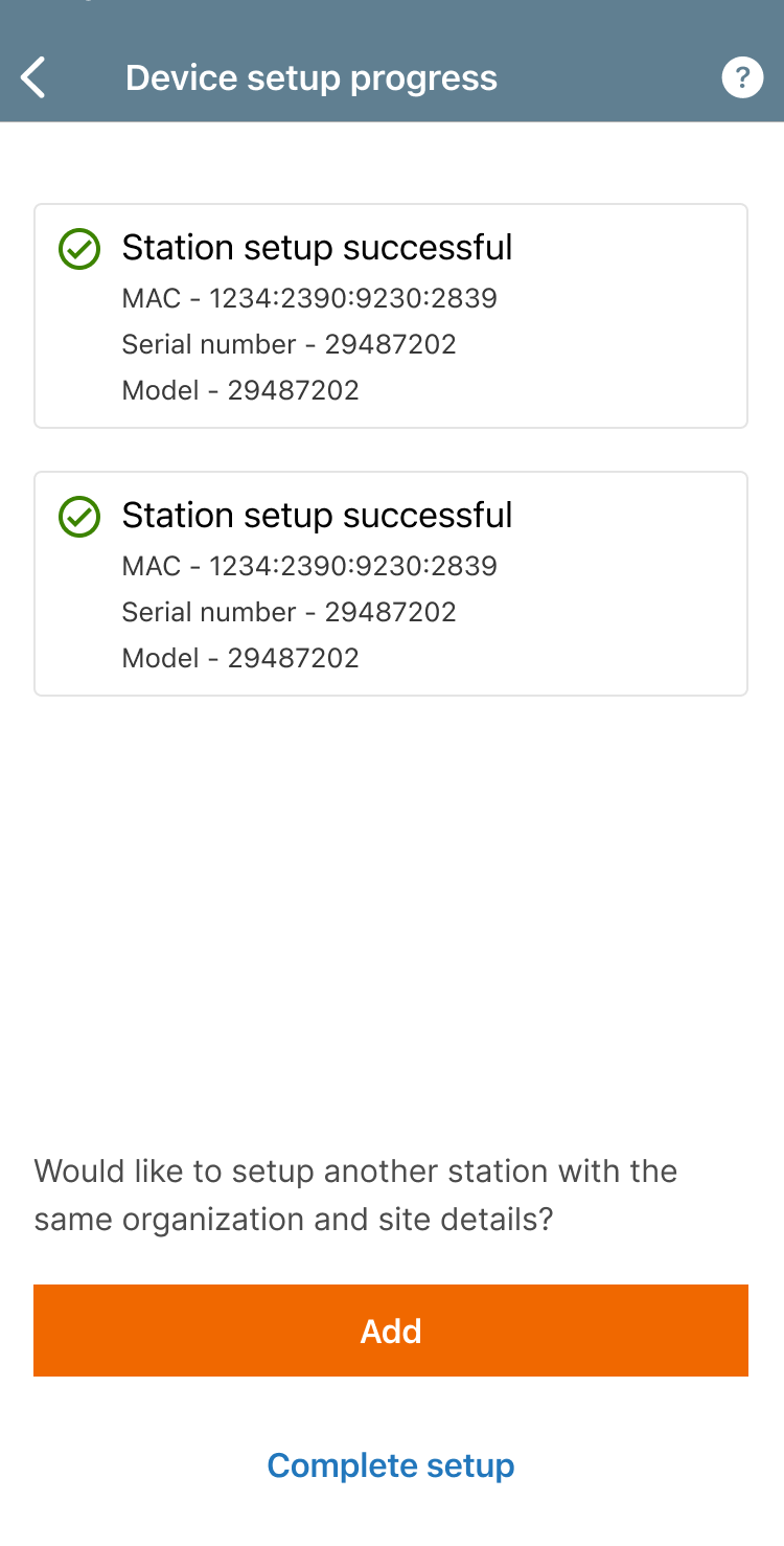 Success: both stations set up, confirmed in the field.